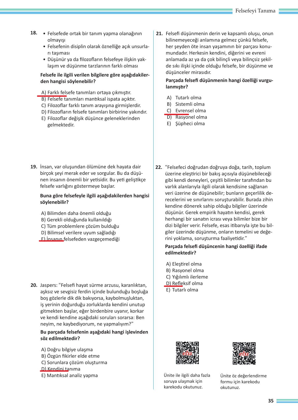 10. Sınıf Meb Yayınları Felsefe Ders Kitabı Sayfa 35 Cevapları