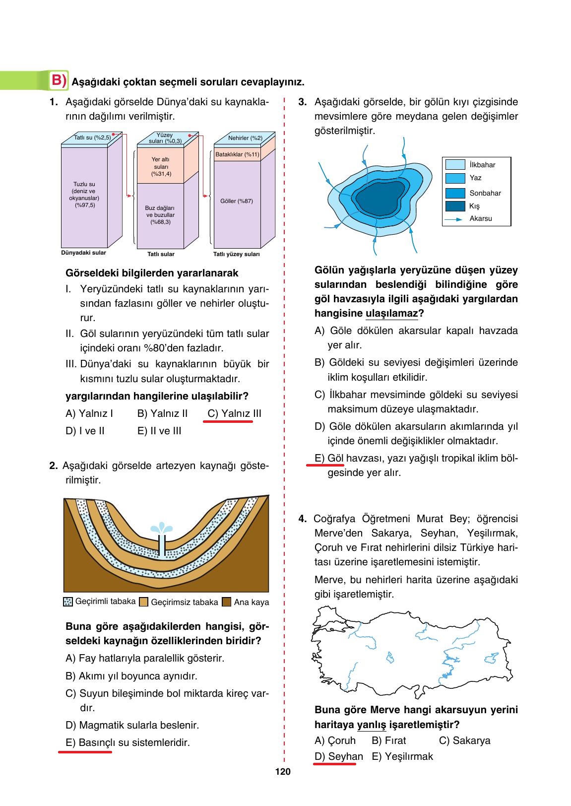 10. Sınıf Tutku Yayınları Coğrafya Ders Kitabı Sayfa 120 Cevapları