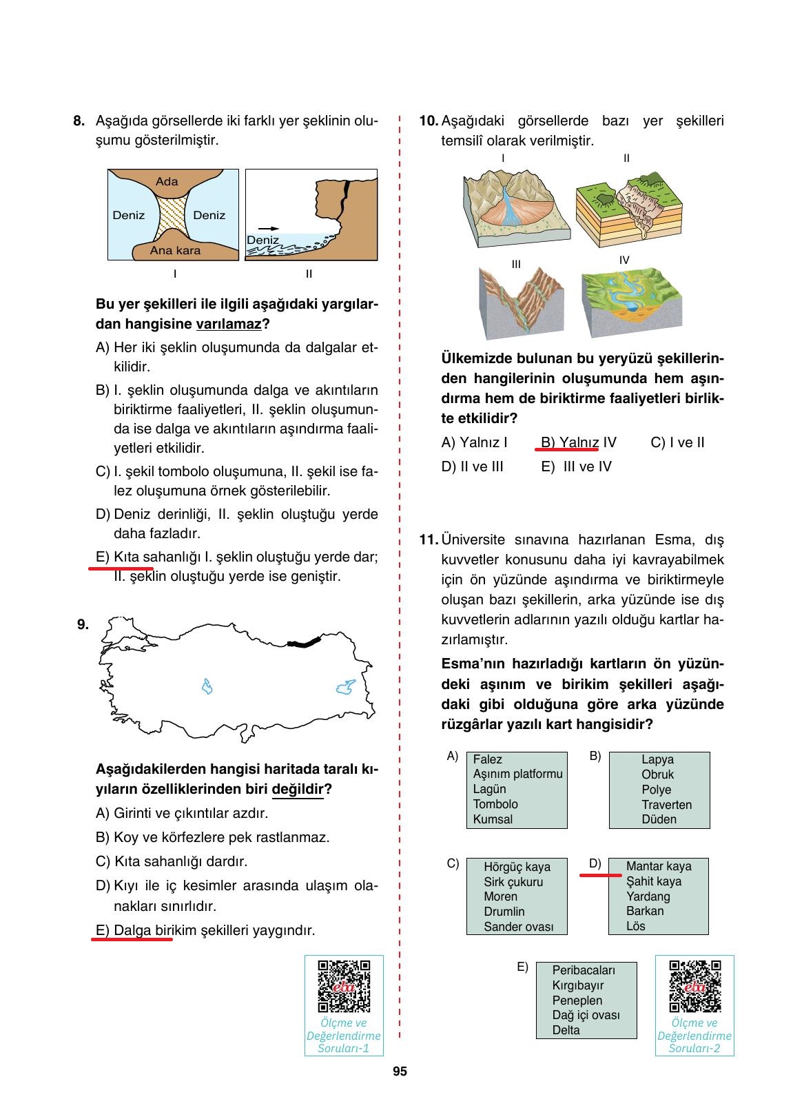 10. Sınıf Tutku Yayınları Coğrafya Ders Kitabı Sayfa 95 Cevapları