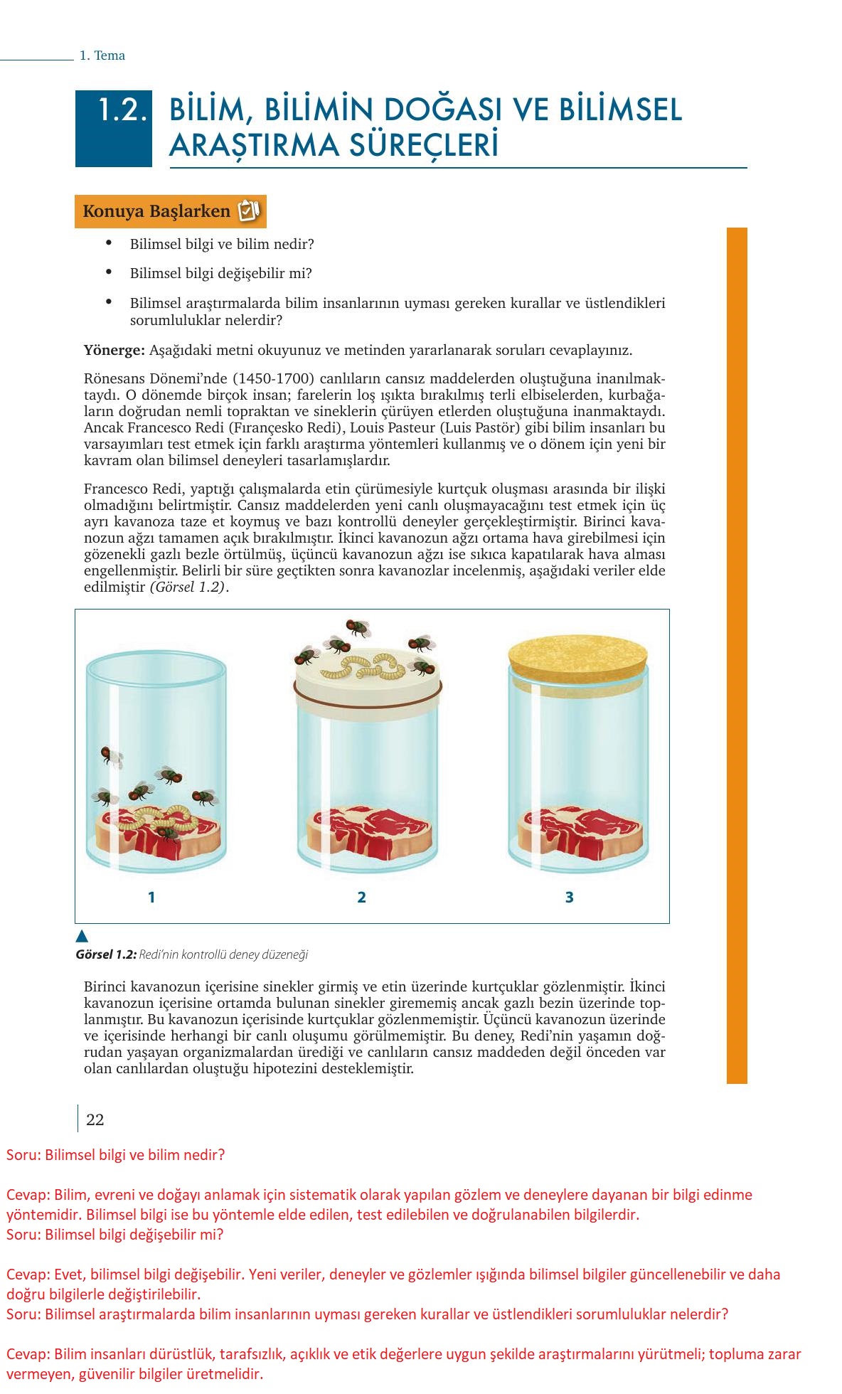 9. Sınıf Meb Yayınları Biyoloji Ders Kitabı Sayfa 22 Cevapları