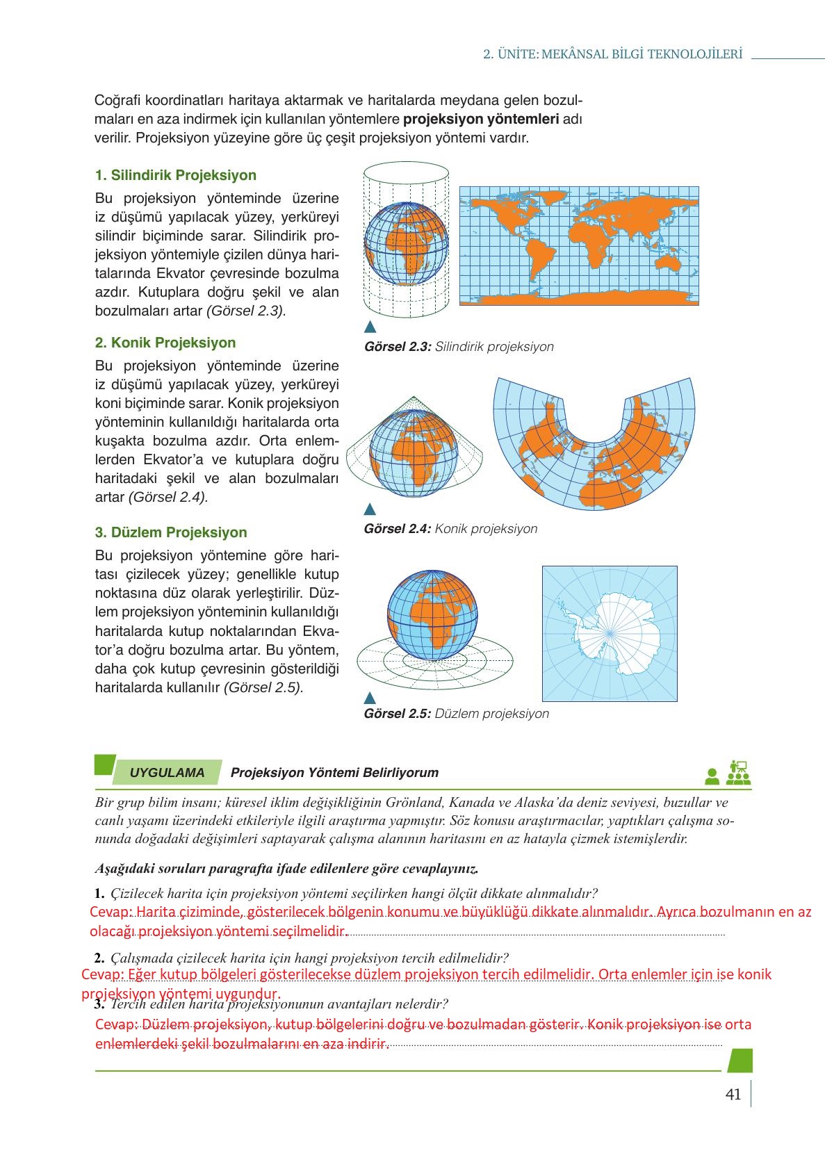 9. Sınıf Meb Yayınları Coğrafya Ders Kitabı Sayfa 41 Cevapları