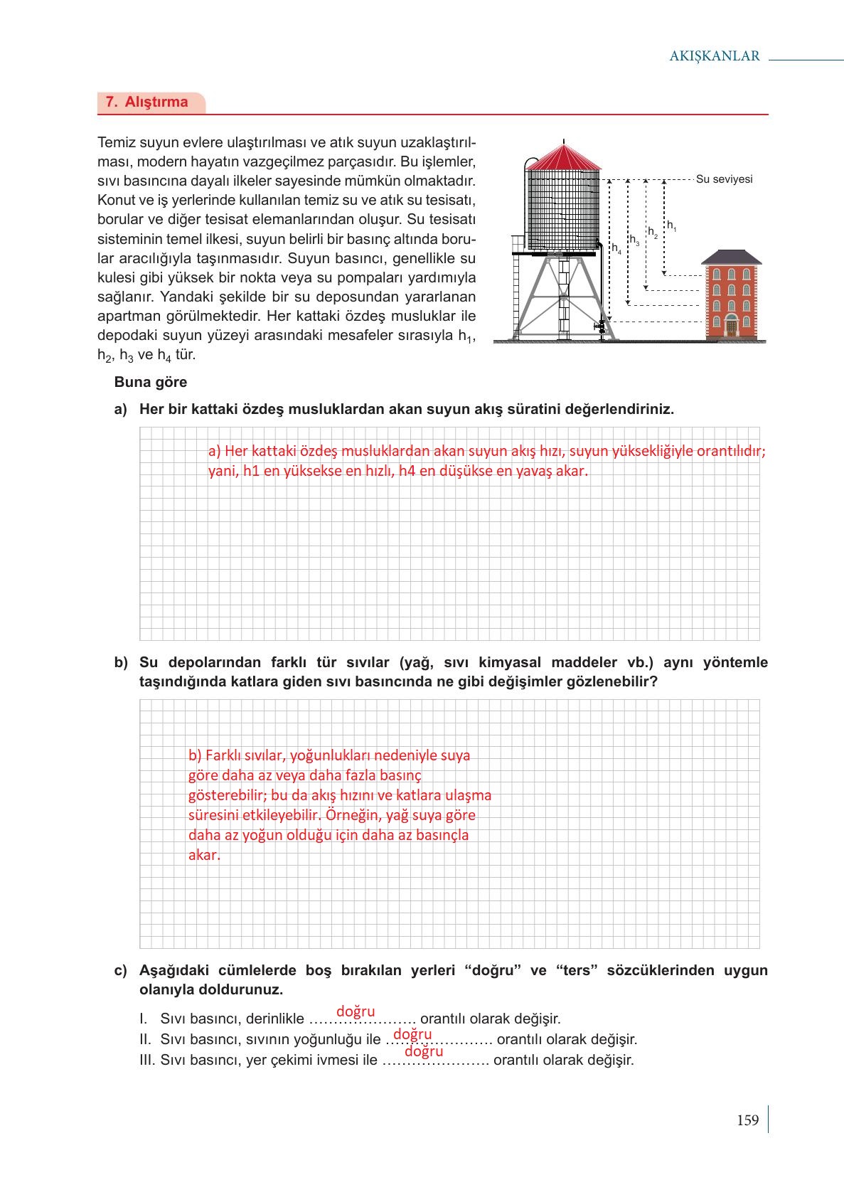 9. Sınıf Meb Yayınları Fizik Ders Kitabı Sayfa 159 Cevapları