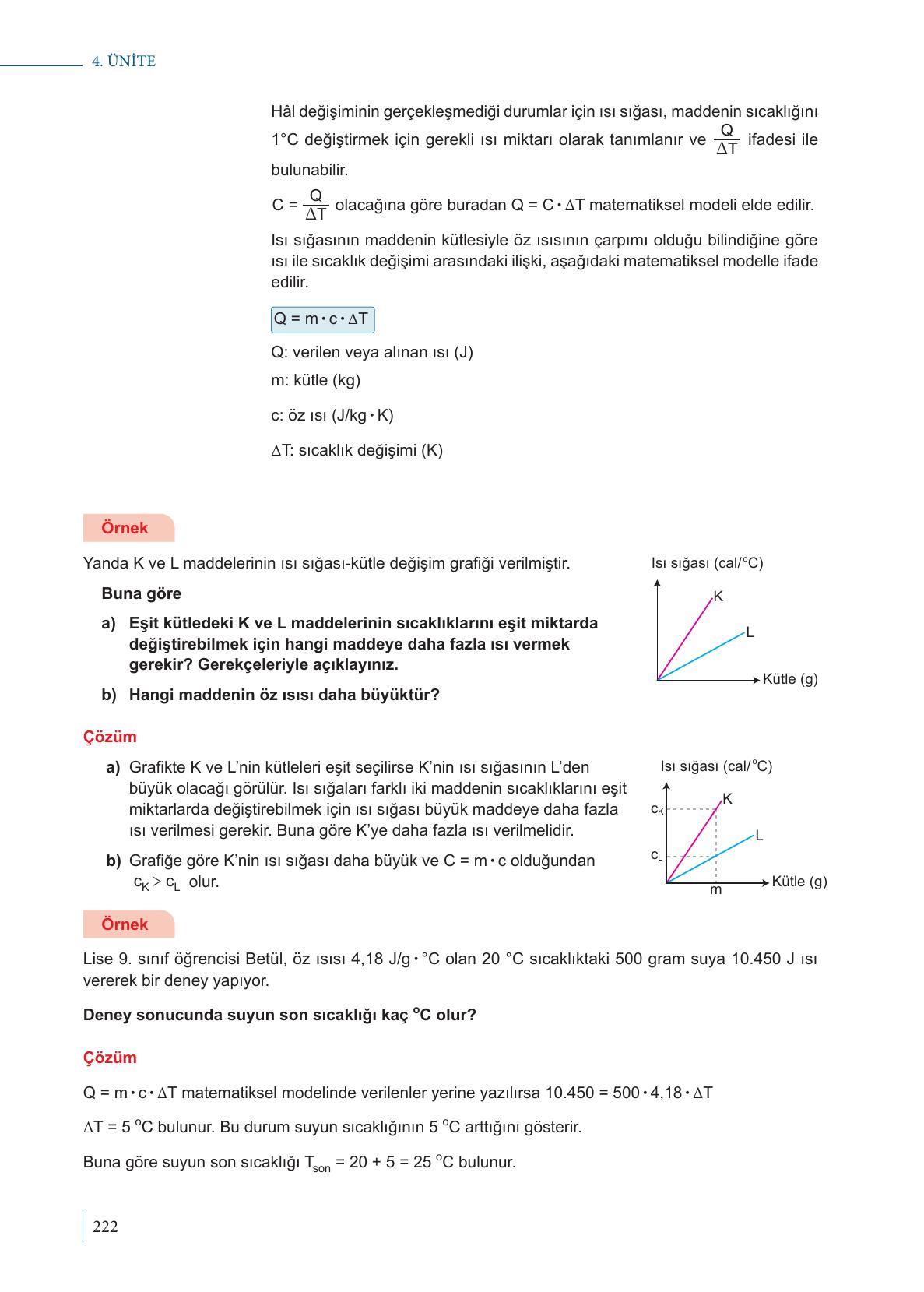 9. Sınıf Meb Yayınları Fizik Ders Kitabı Sayfa 222 Cevapları