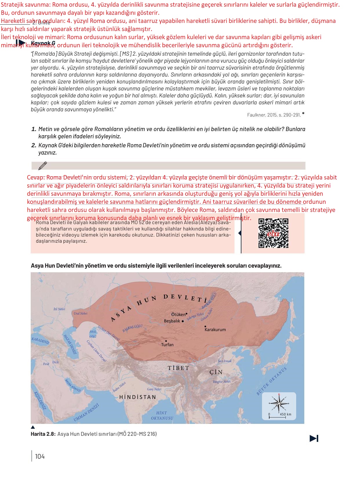 9. Sınıf Meb Yayınları Tarih Ders Kitabı Sayfa 104 Cevapları