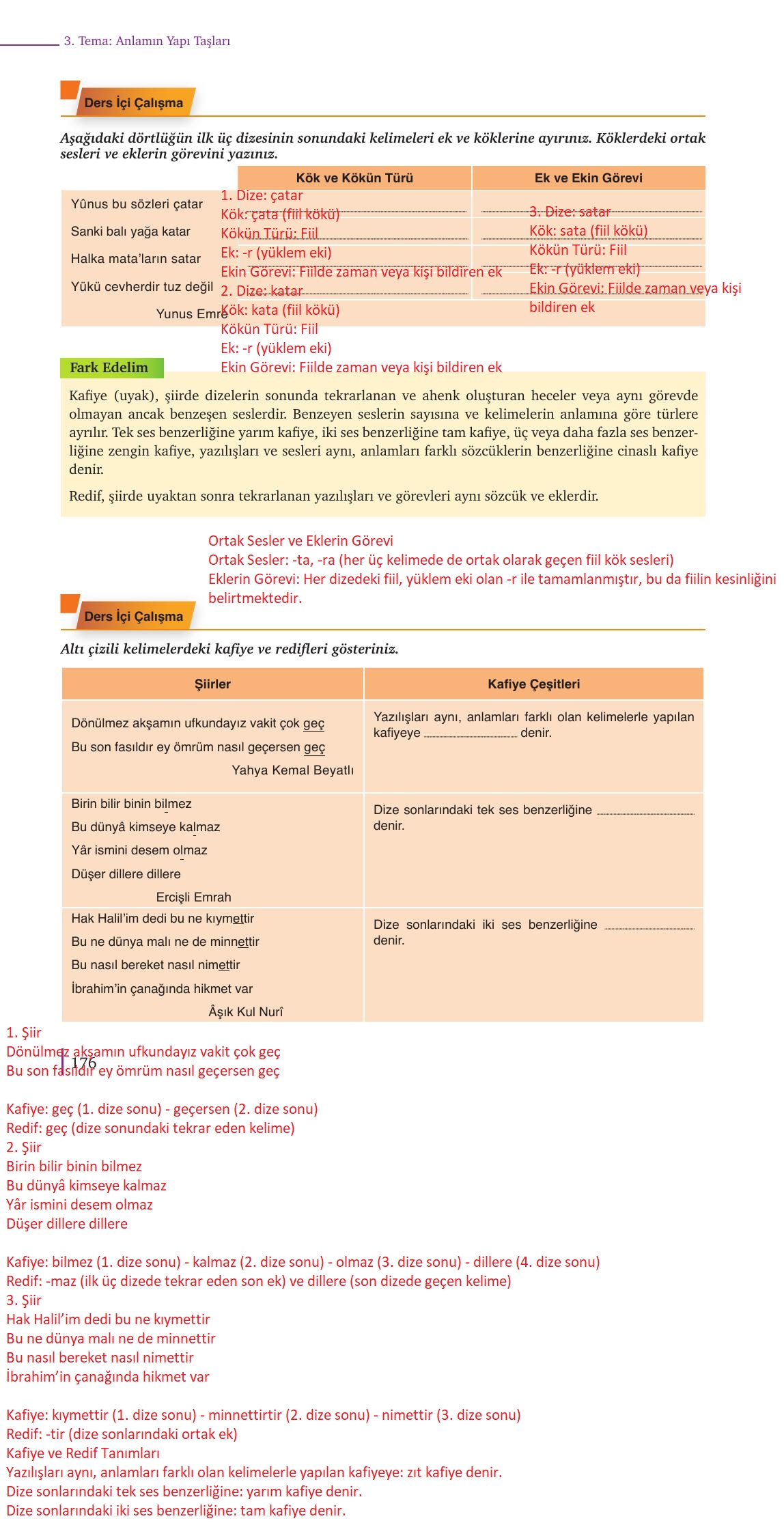 9. Sınıf Meb Yayınları Türk Dili Ve Edebiyatı Ders Kitabı Sayfa 176 Cevapları